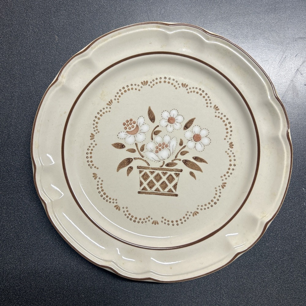 Mayblossom Dinner Plate 10 1/2" Cumberland Hearthside Stoneware Ivory Brown